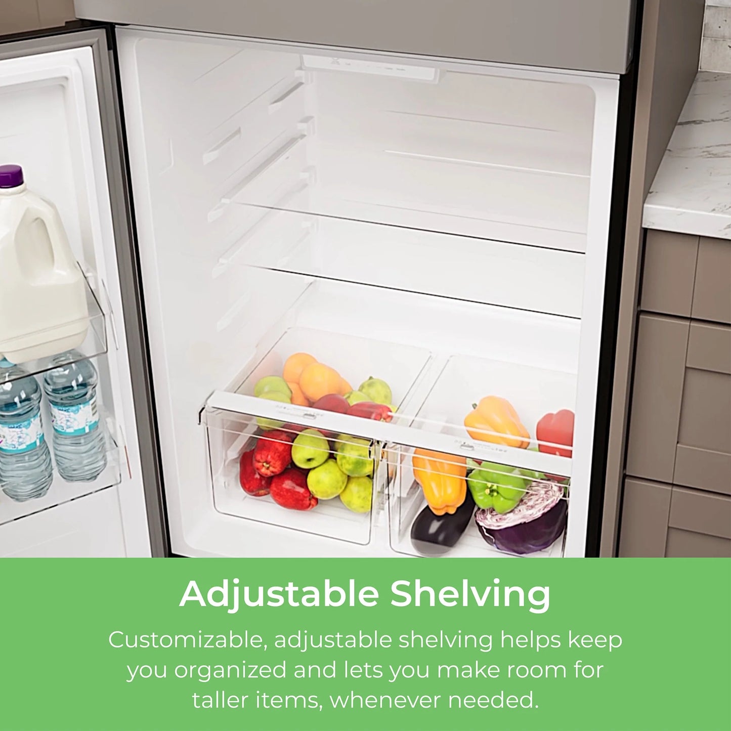 33-Inch 20.4 Cu. Ft. ENERGY STAR® Standard Refrigerator/Freezer with Icemaker in Stainless Steel