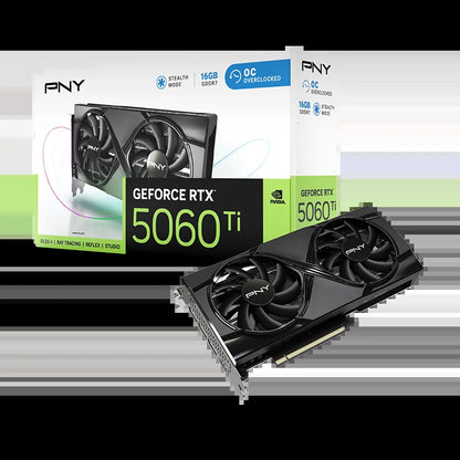 NVIDIA GeForce RTX 5060 Ti OC Dual Fan Graphics Card, 16GB GDDR7, SFF-Ready, 2-Slot
