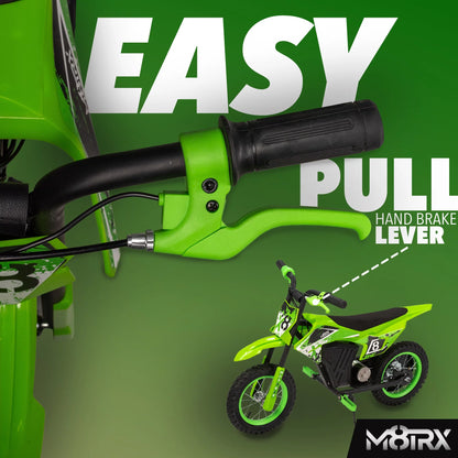 Green 12V Mini Electric Child Dirt Bike, Battery Powered Toy Motorcycle, Kids Ride On, Ages 5 Years and Up