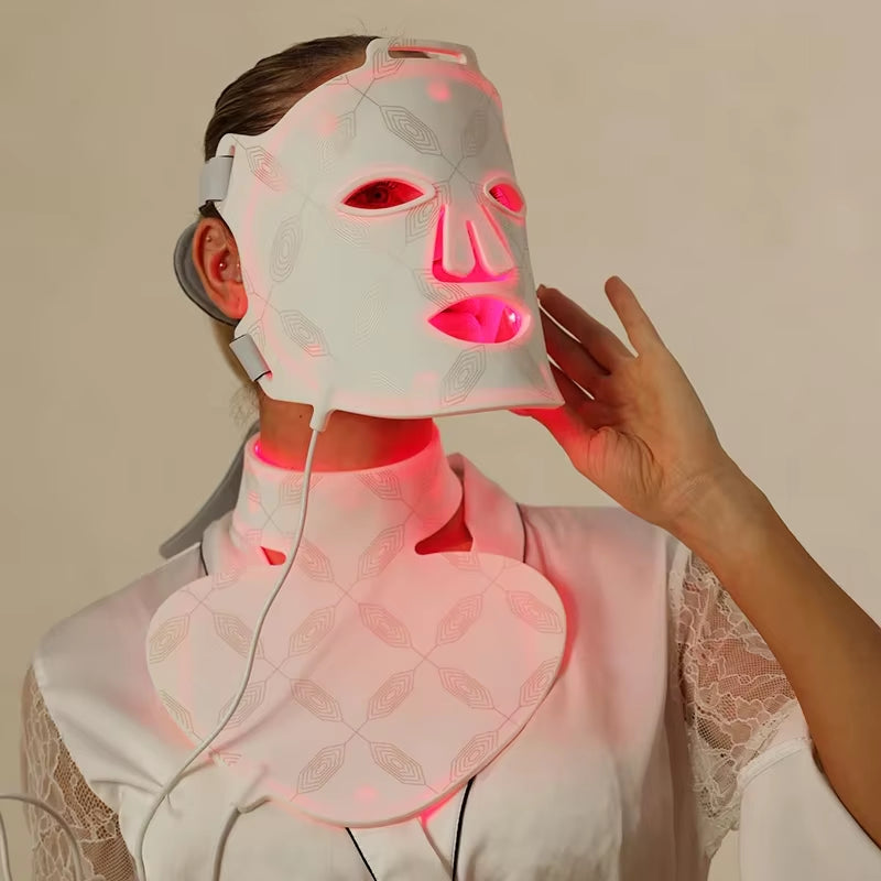 LED Red Light Therapy Facial Mask - 660Nm & 850Nm Far Infrared Treatment