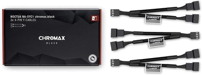Noctua NA-SYC1 Chromax.Black, 4 Pin Y-Cables for PC Fans (Black)