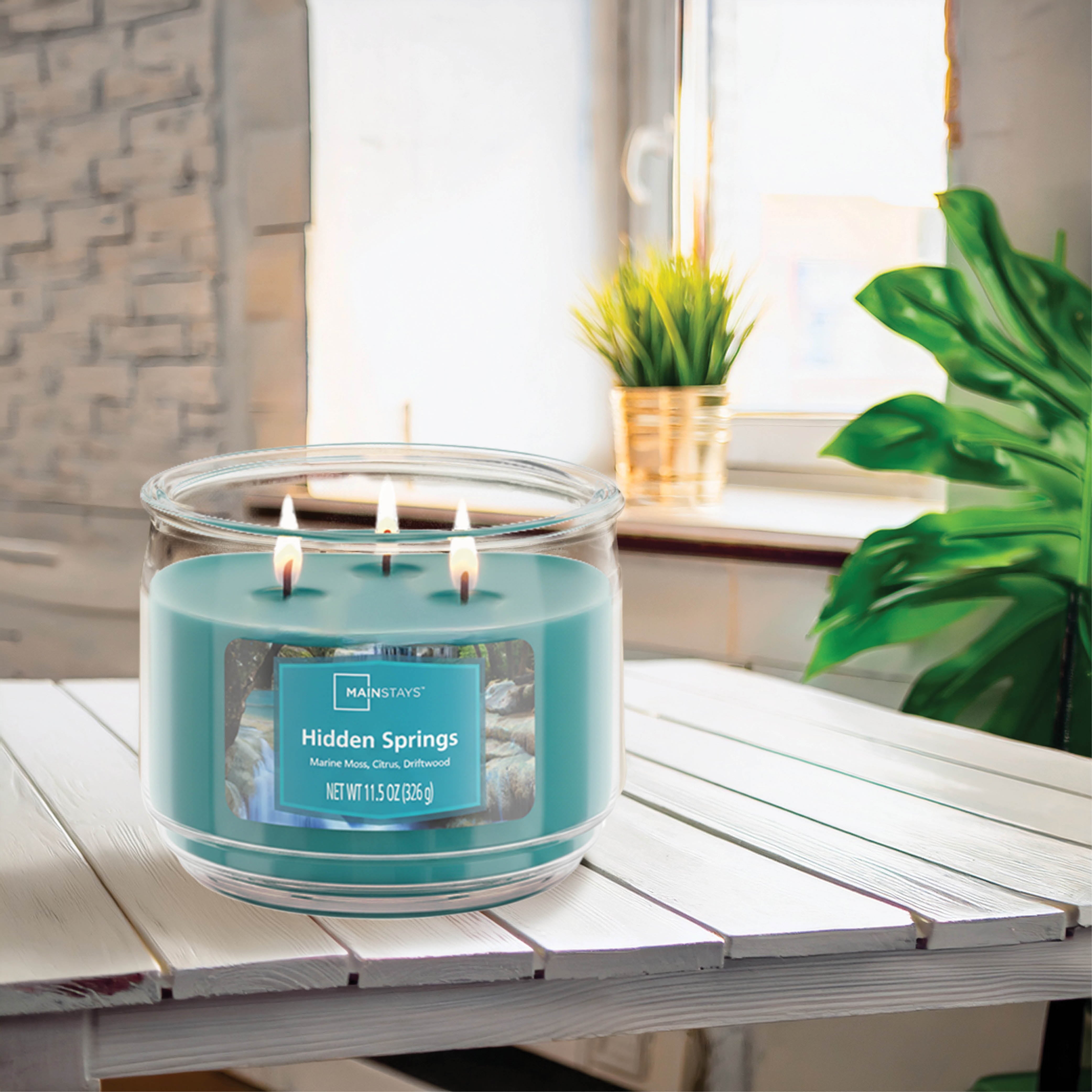 11.5 oz. 3-Wick Scented Glass Jar Candle in Hidden Springs