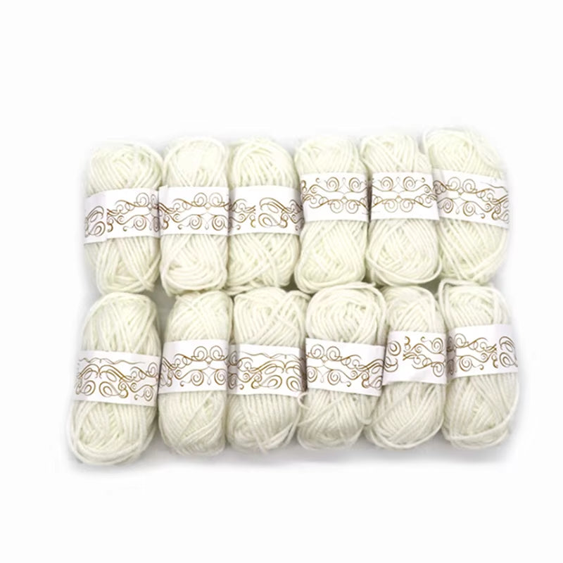 12-Piece Set of Soft Handmade Knitting Yarn - Thick Crochet Wool Line