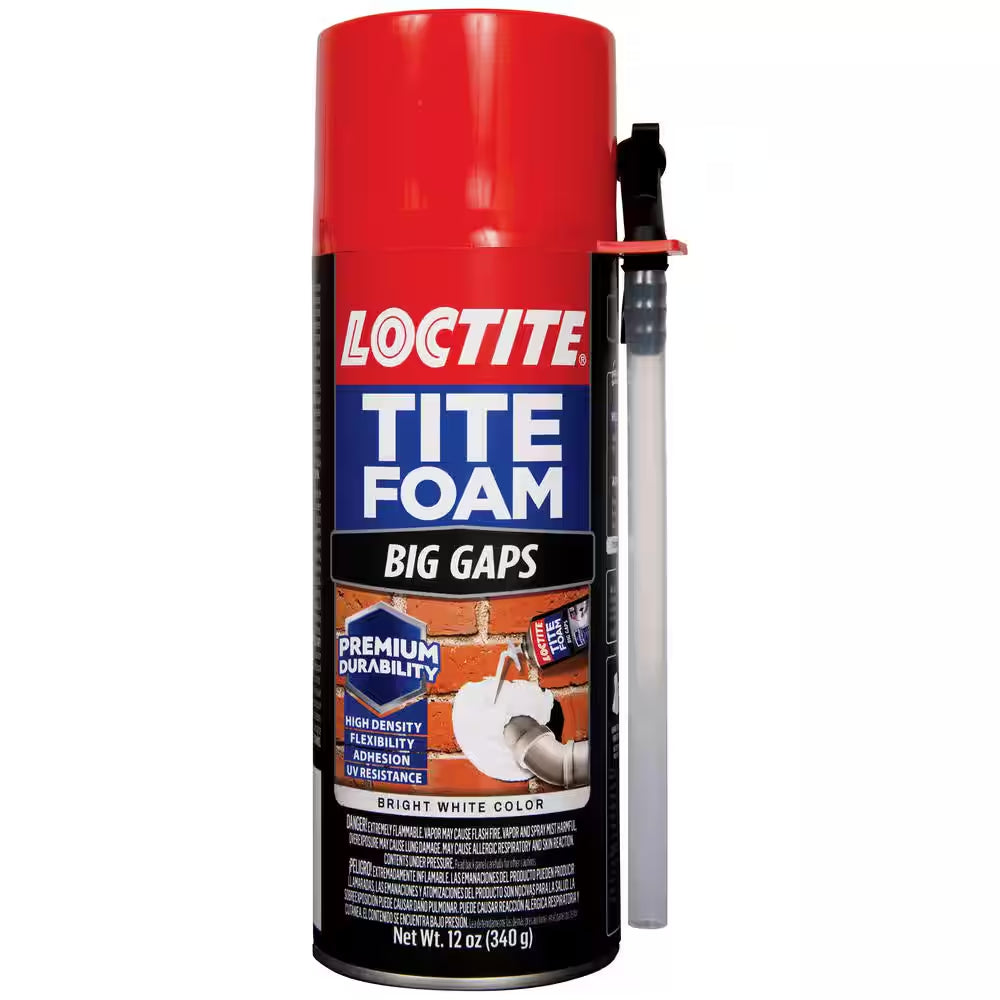 TITE FOAM Big Gaps Spray Foam, Bright White, 12 Oz. Can, Insulating Spray Foam Sealant
