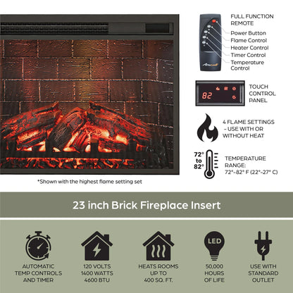 Ashton Lane Electric Fireplace TV Stand with Remote for Tvs up to 65In, Black Oak