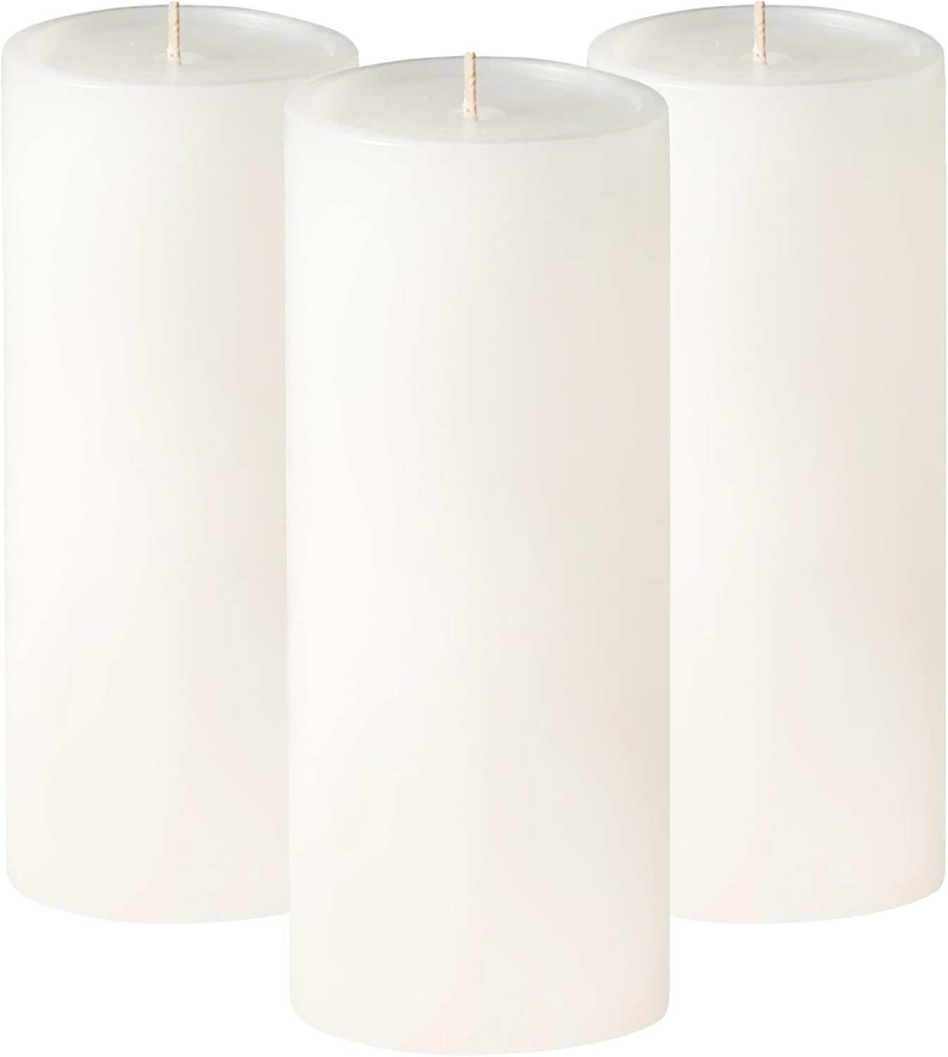 Simply Soson Set of 3 Unscented White Pillar Candles, 3x6 Inch, Smooth Texture, Dripless Design - Ideal for Weddings, Parties, Spas, Dinner, Home Décor, and Church Use