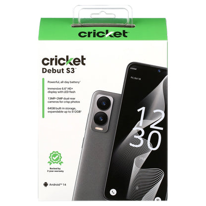 Debut S3 Smartphone, 64GB Storage, 4GB RAM (Prepaid) - Anchor Gray