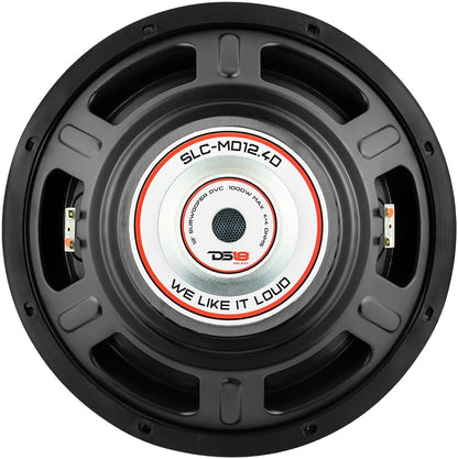 DS18 SLC-MD12.4D Car Subwoofer 12" 1000 Watts Max Power 250 Watts RMS Dual Voice Coil 4 Ohms. Easy Mounting. Loud Bass for Vehicle Stereo Sound System - 1 Speaker