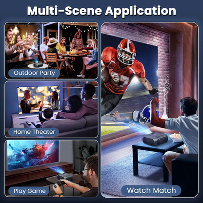 Professional Projector Native 1080P 5G Wifi 300" Display Projector with Bluetooth 5.1, 15000L Full HD 4K Outdoor Movie, 100" Screen Included