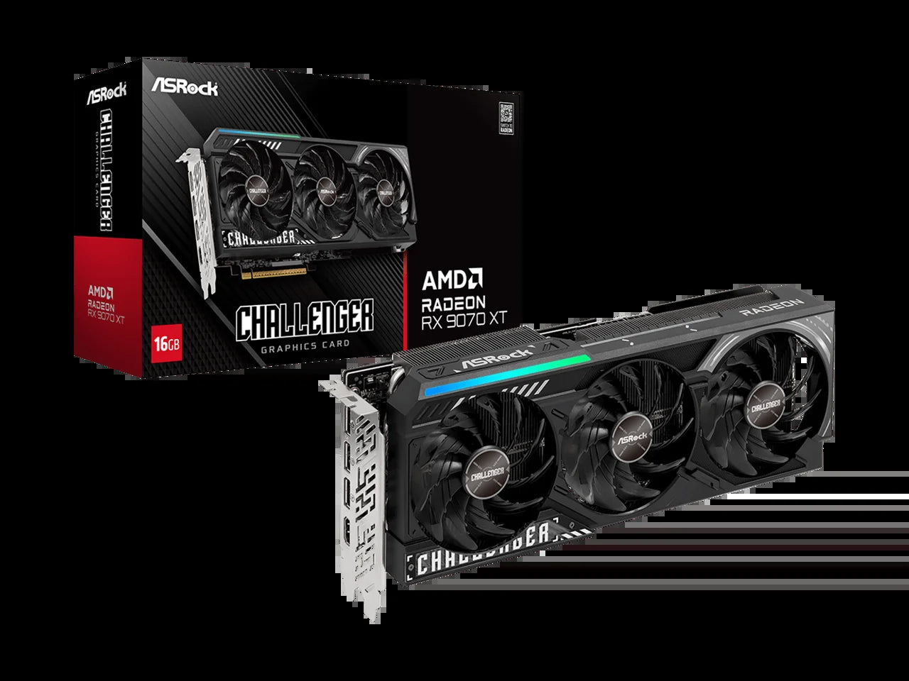 Asrock Challenger Radeon RX 9070 XT 16GB GDDR6 PCI Express 5.0 X16 Graphics Card RX9070XT CL 16G
