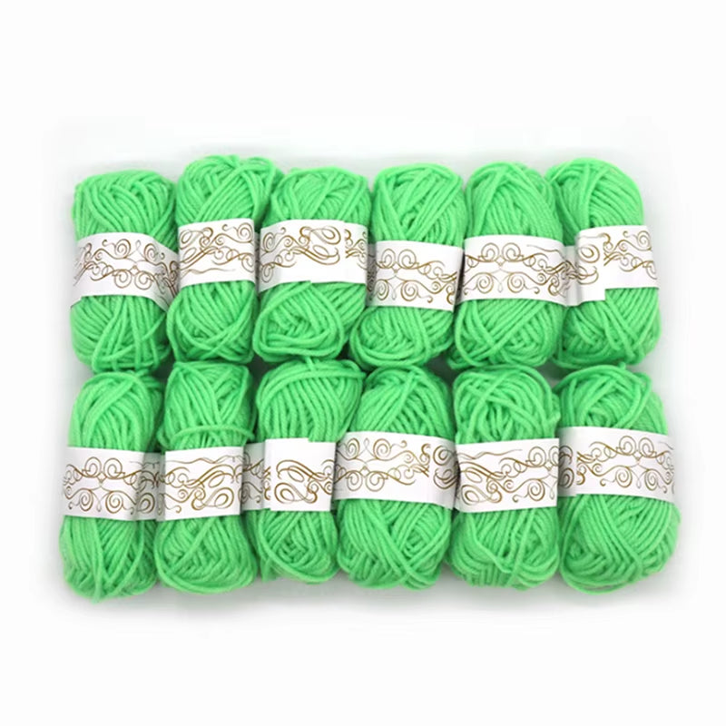12-Piece Set of Soft Handmade Knitting Yarn - Thick Crochet Wool Line
