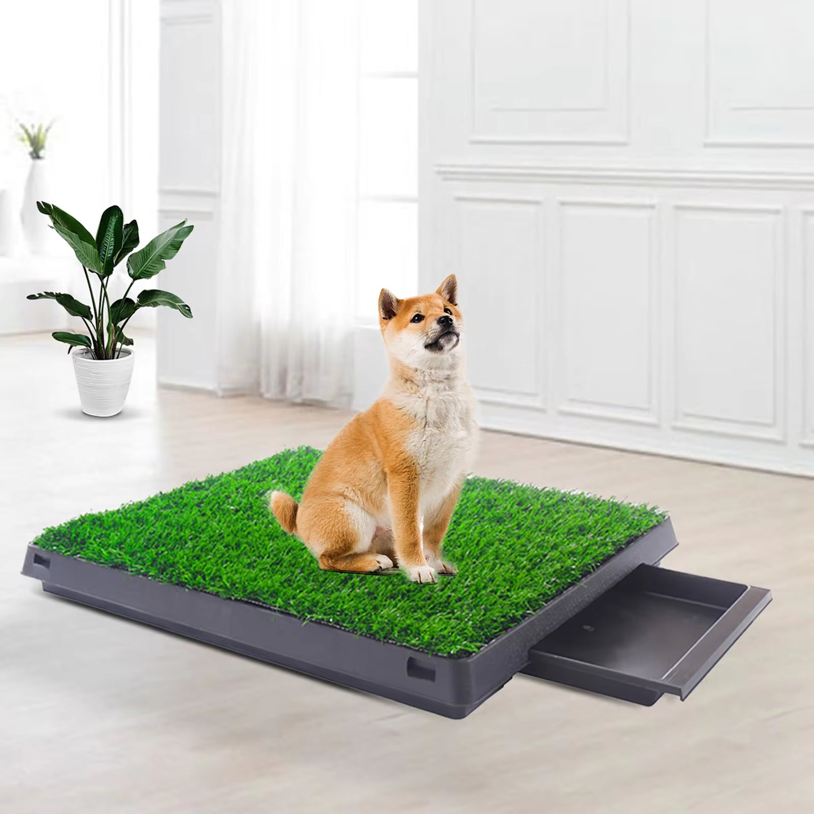 2-Pack Realistic Synthetic Grass Mat for Pet Potty Training - Indoor/Outdoor Dog Turf Patch Carpet