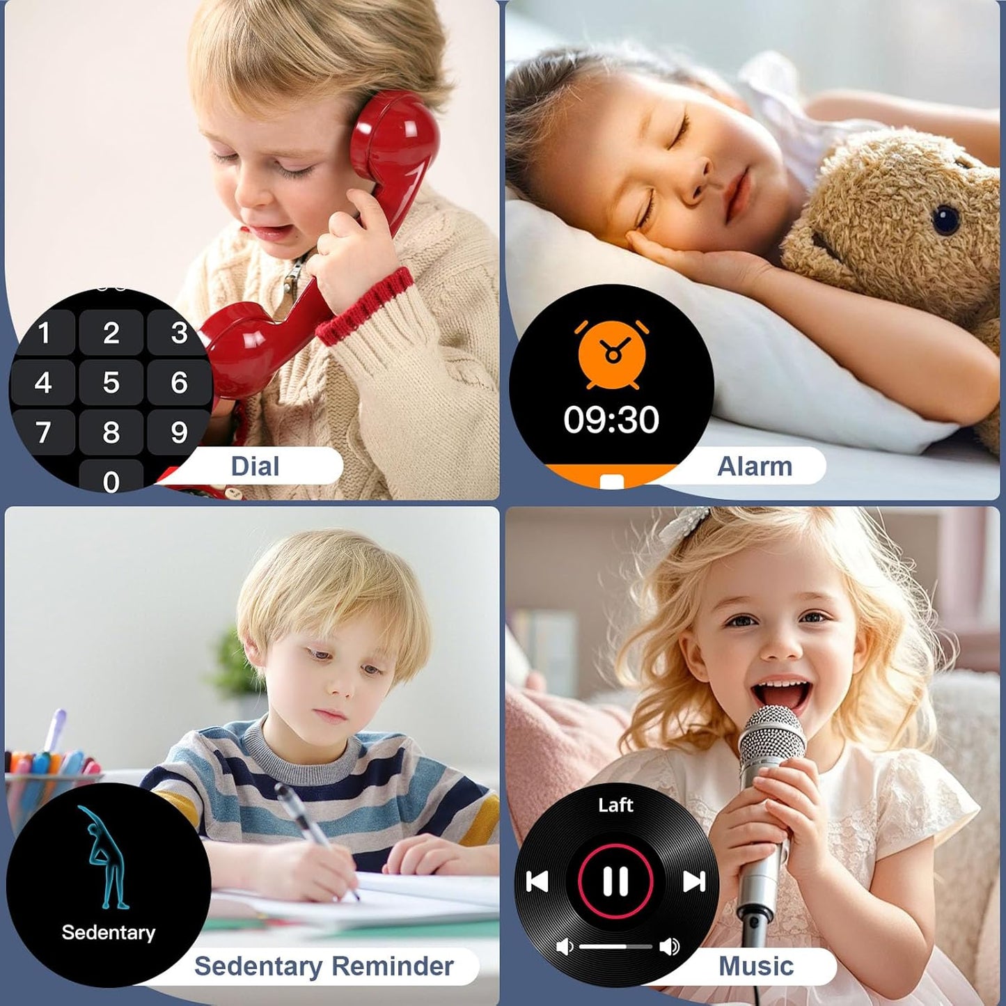 AXYWINBO Children's Smart Watch - IP68 Waterproof Fitness Tracker with 100 Exercise Modes, Heart Rate and Sleep Monitoring, Sedentary Reminder, Black