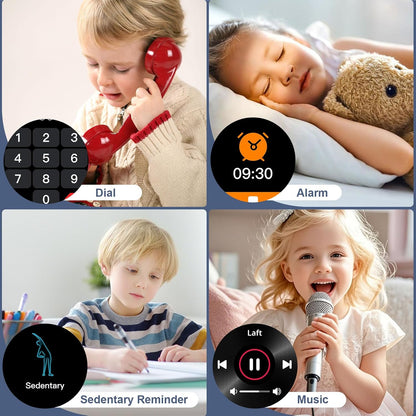 AXYWINBO Children's Smart Watch - IP68 Waterproof Fitness Tracker with 100 Exercise Modes, Heart Rate and Sleep Monitoring, Sedentary Reminder, Black