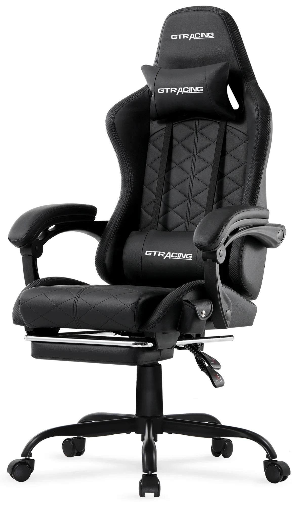 LED Gaming Desk and Bluetooth Gaming Chair Set in Black