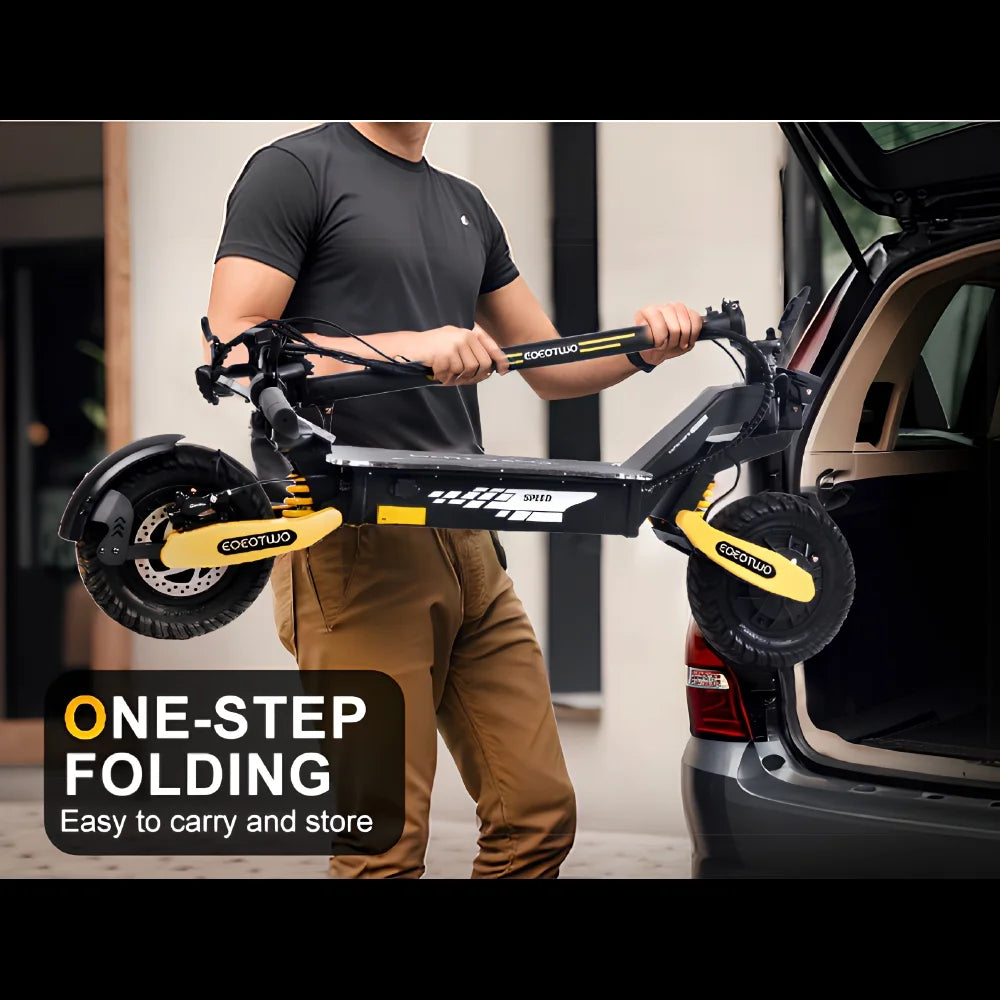 Off-Road Electric Scooter for Adults - 1200W Motor, 28MPH Top Speed, 20-Mile Range, 11" Tires, 330Lbs Capacity, Foldable Design