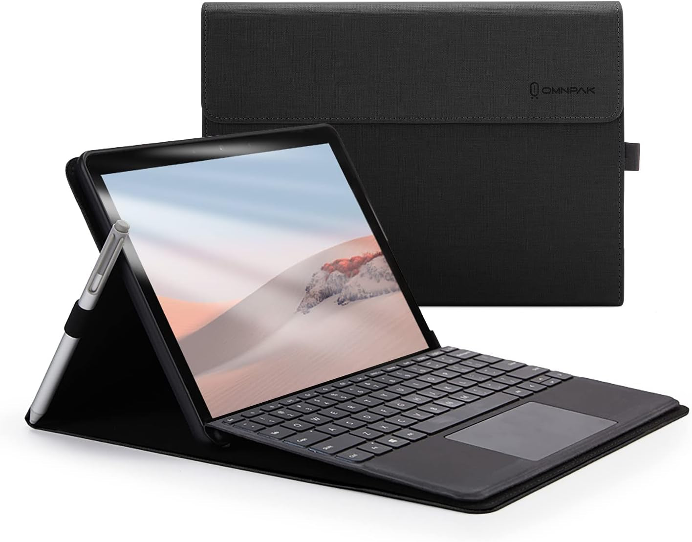 Omnpak Protective Case for Surface Go 4 2023/Go 3 2021/Go 2 2020/Go 2018 with Stylus Holder, Multiple Angle Slim Lightweight Cover, Compatible with Type Cover Keyboard（Keyboard Not Included）