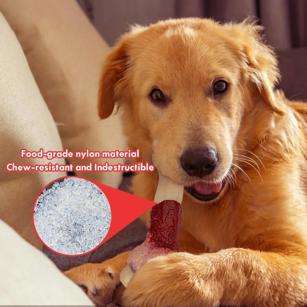 Dog Toys for Aggressive Chewers Large Breed, Beef Flavor Nylon Durable Dog Chew Toys