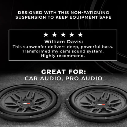 DS18 SLC-MD12.4D Car Subwoofer 12" 1000 Watts Max Power 250 Watts RMS Dual Voice Coil 4 Ohms. Easy Mounting. Loud Bass for Vehicle Stereo Sound System - 1 Speaker