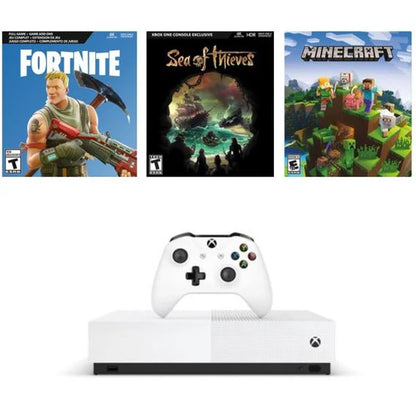 Xbox One S 1TB All Digital Edition with 3 Games Bundle (Disc-Free Gaming), White[Previous Generation]