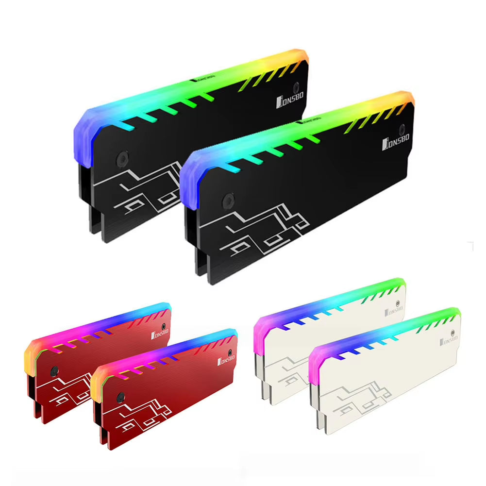 RGB RAM Heatsink Cooler with 256 Colors for DDR, DDR3, and DDR4 Memory - Desktop PC Gaming and Overclocking Cooling Solution