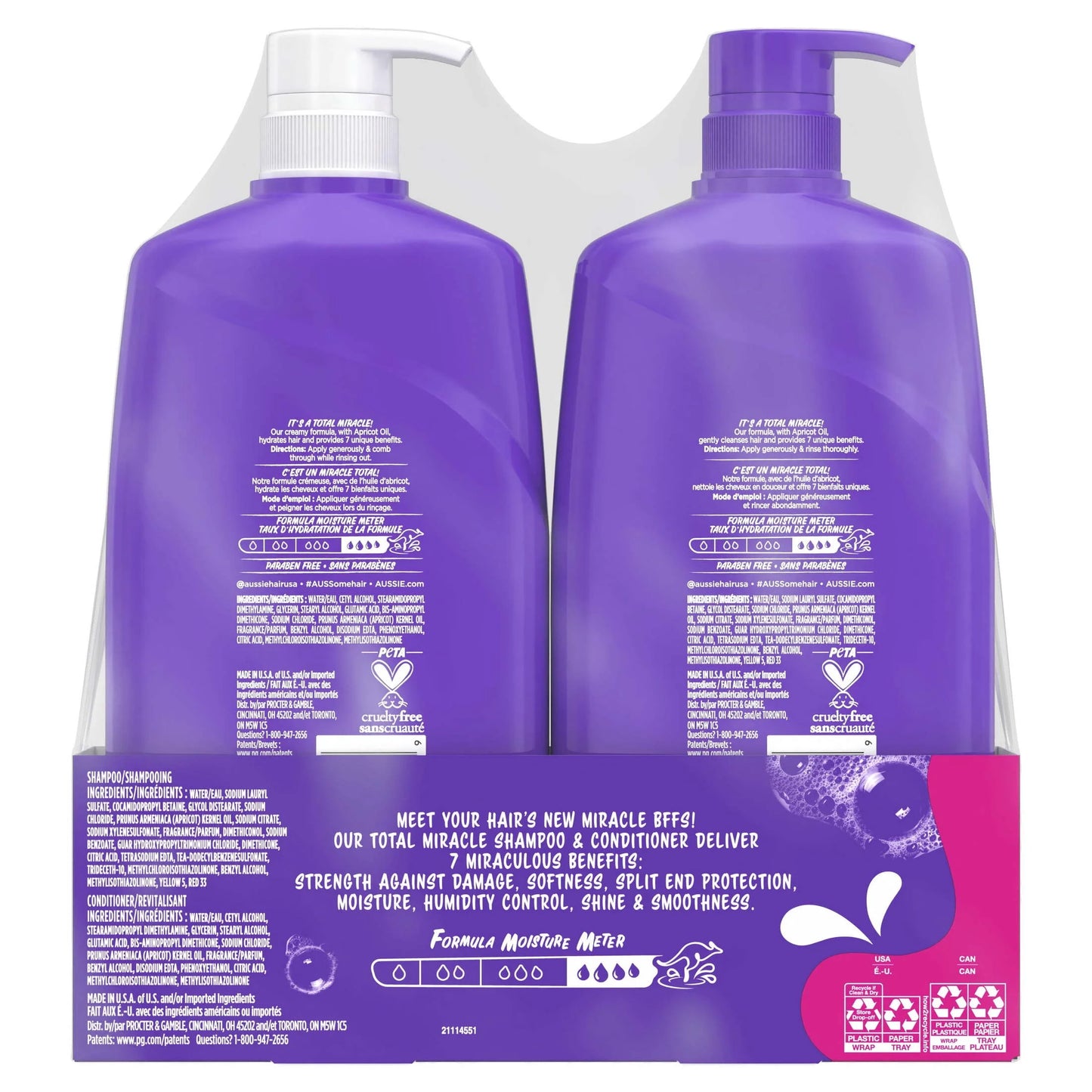 Total Miracle Dual Pack: Apricot & Macadamia Oil Paraben-Free Shampoo and Conditioner