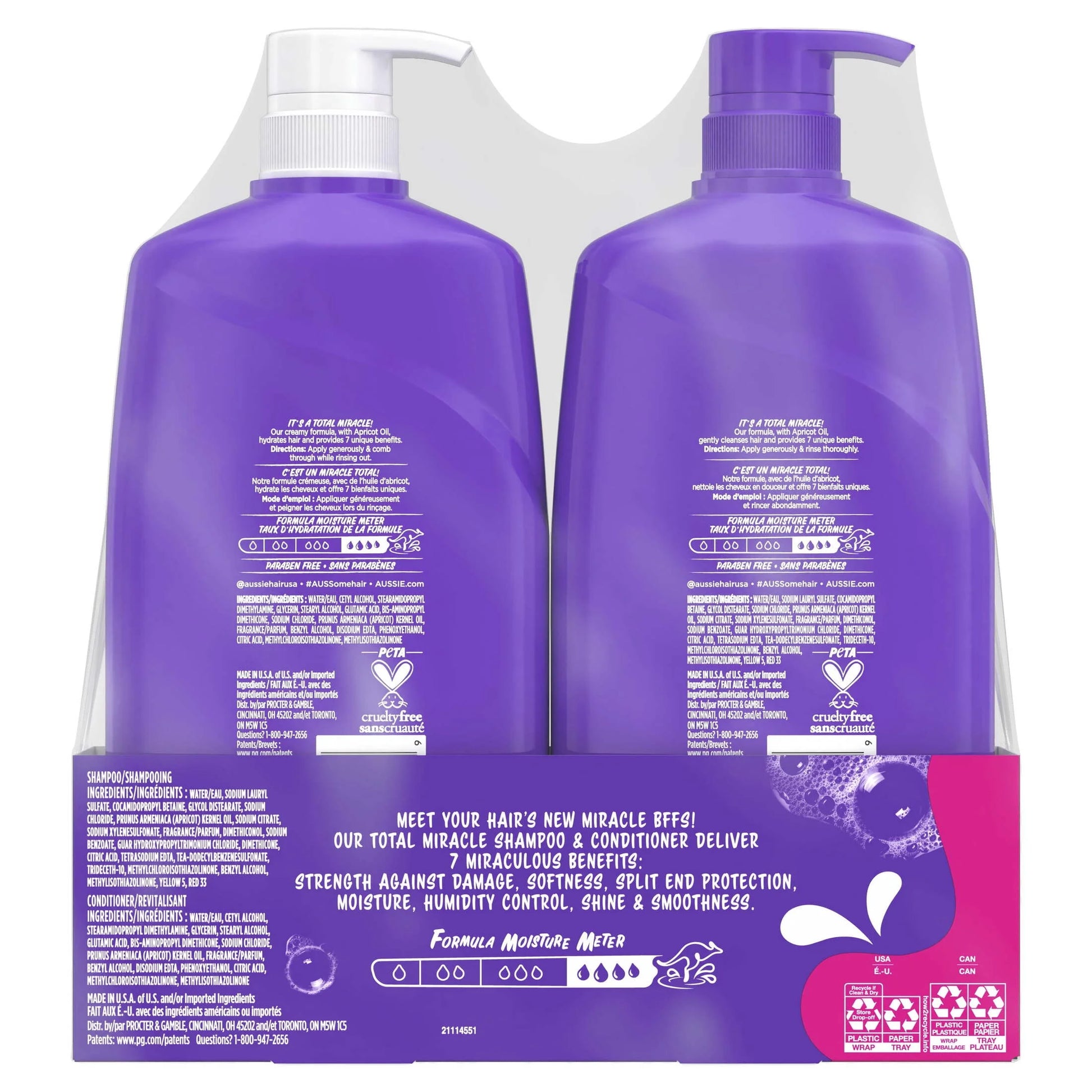 Total Miracle Dual Pack: Apricot & Macadamia Oil Paraben-Free Shampoo and Conditioner