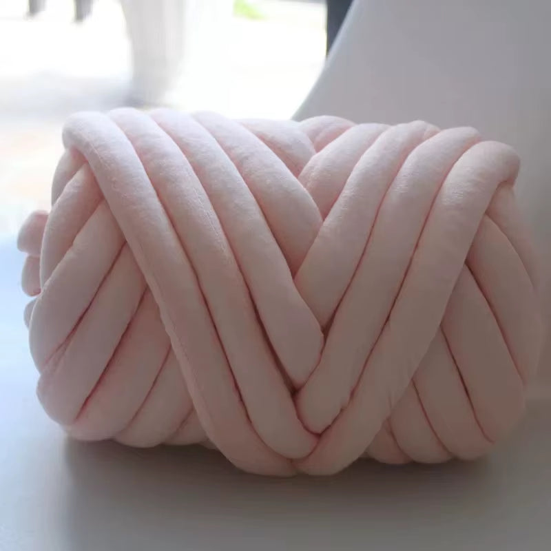 Washable Super Chunky Hand Knitting Yarn - Cotton Tube Yarn, Merino Wool Alternative, Pet Friendly, 250G