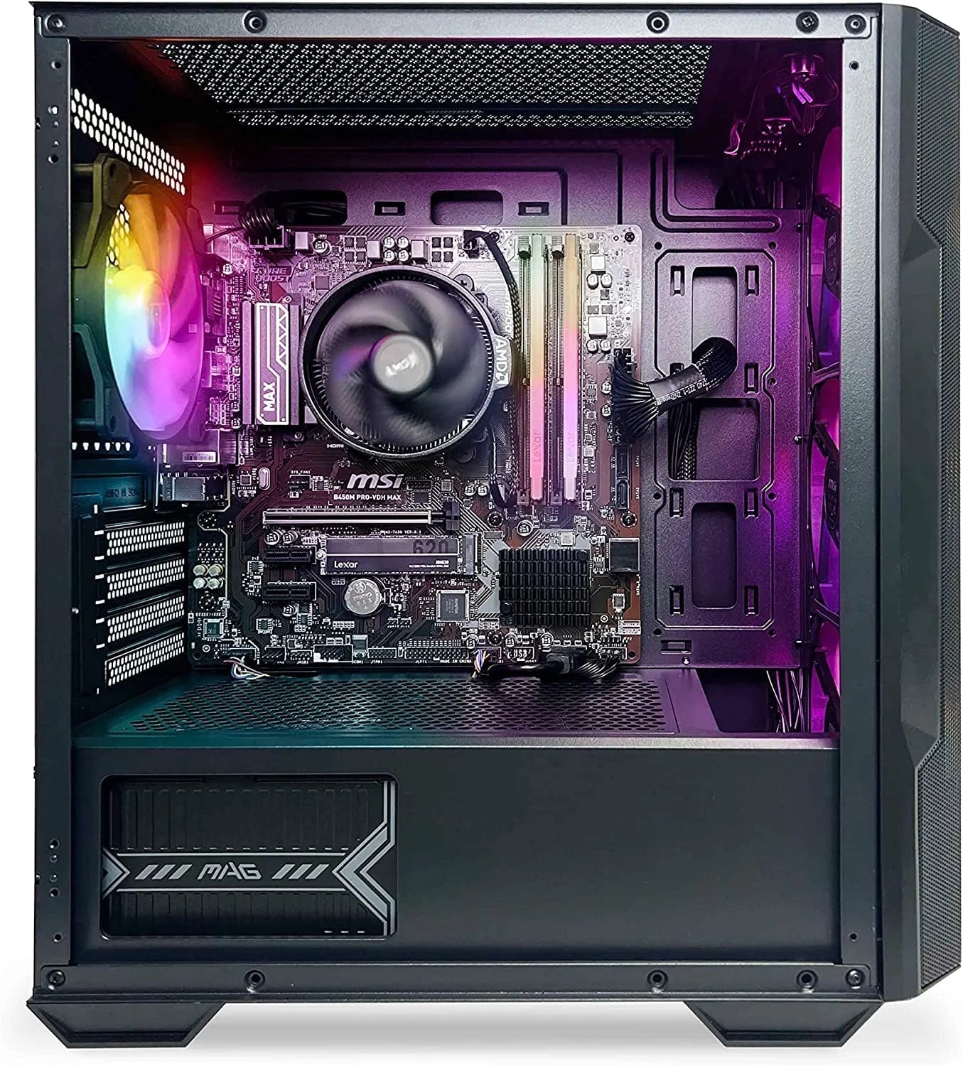 PC - AMD Ryzen 5 5600G, 16GB DDR4 3600, 512GB M.2 NVMe SSD, RGB Cooling, Windows 11