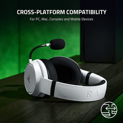 Razer Kaira X Wired Gaming Headset for Xbox Series X|S, Xbox One, PC, Mac, and Mobile Devices - Featuring Triforce 50mm Drivers, Hyperclear Cardioid Microphone, Flowknit Memory Foam Ear Cushions, and On-Headset Controls - White