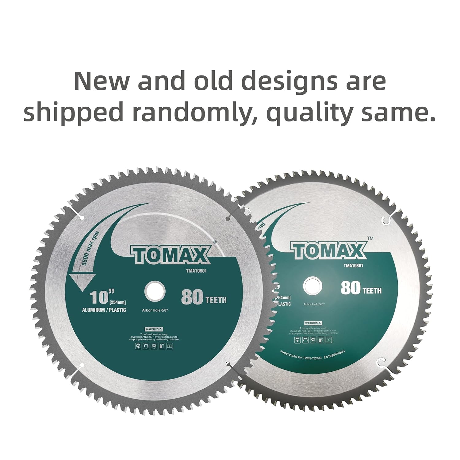 TOMAX 10-Inch 80-Tooth TCG Aluminum and Non-Ferrous Metal Cutting Saw Blade with 5/8-Inch Arbor