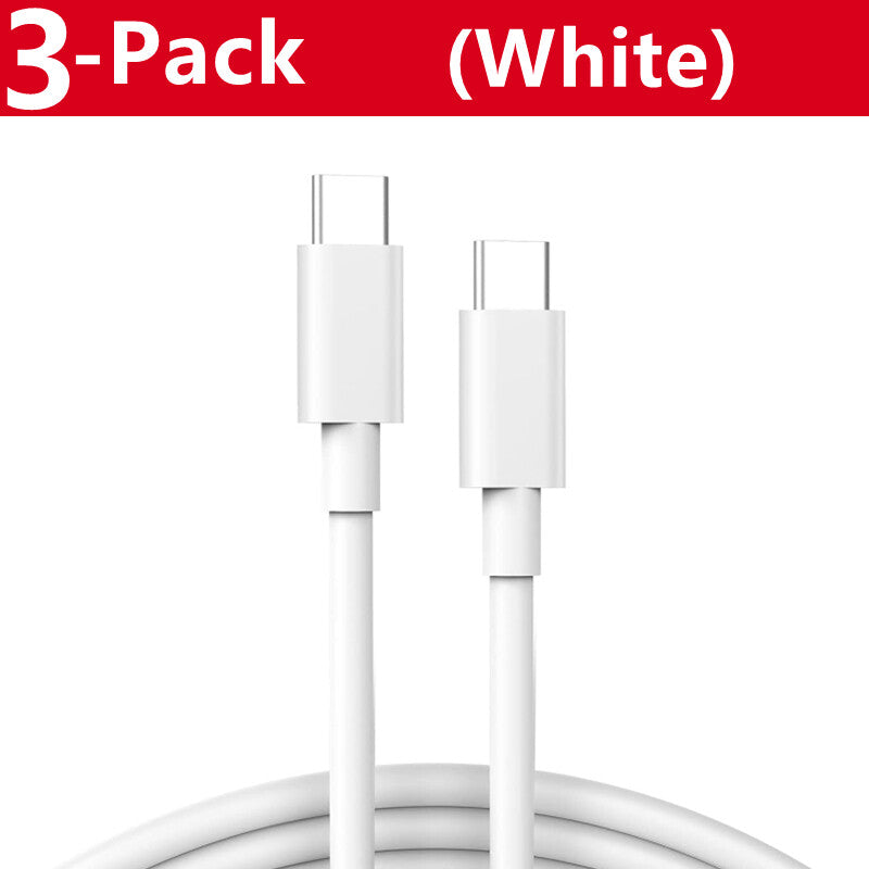 3-Pack USB-C to USB-C Fast Charging and Data Sync Cables