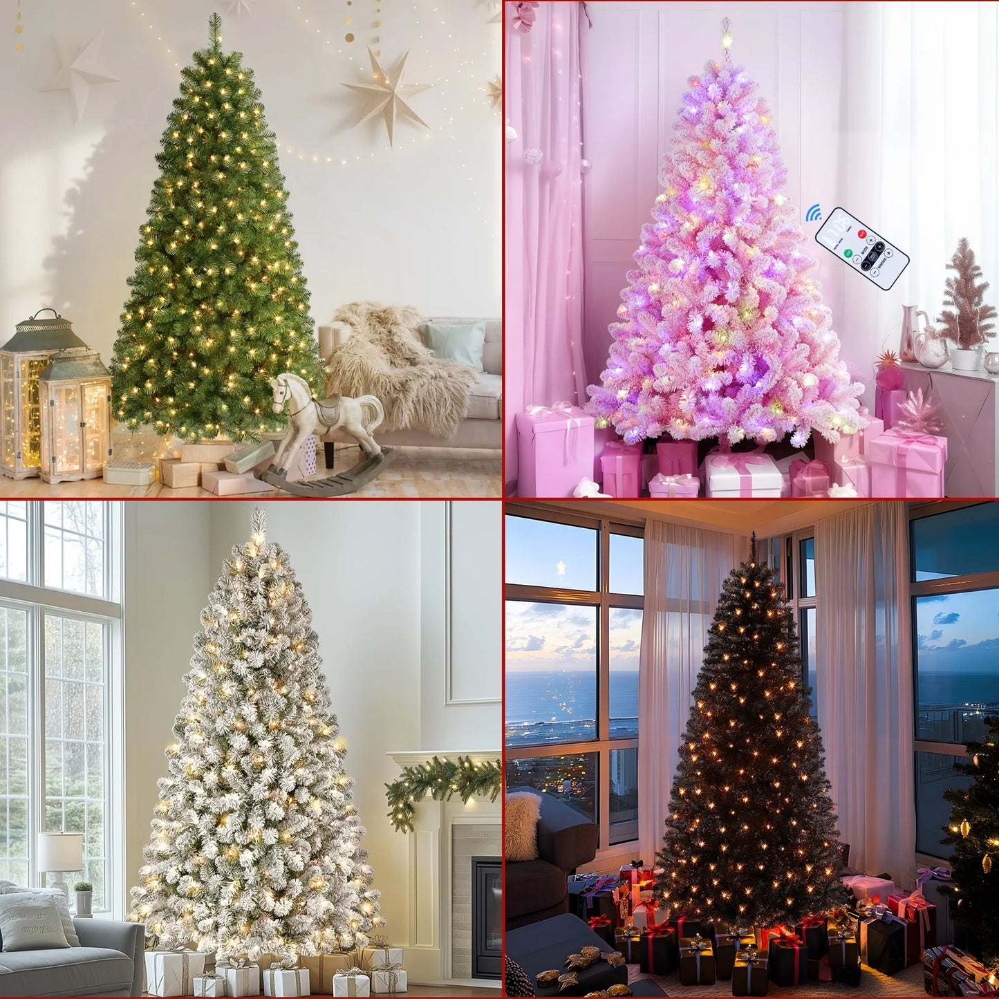 6.5-Foot Pre-Lit Premium Hinged Artificial Christmas Tree with Warm White Lights for Elegant Holiday Decor