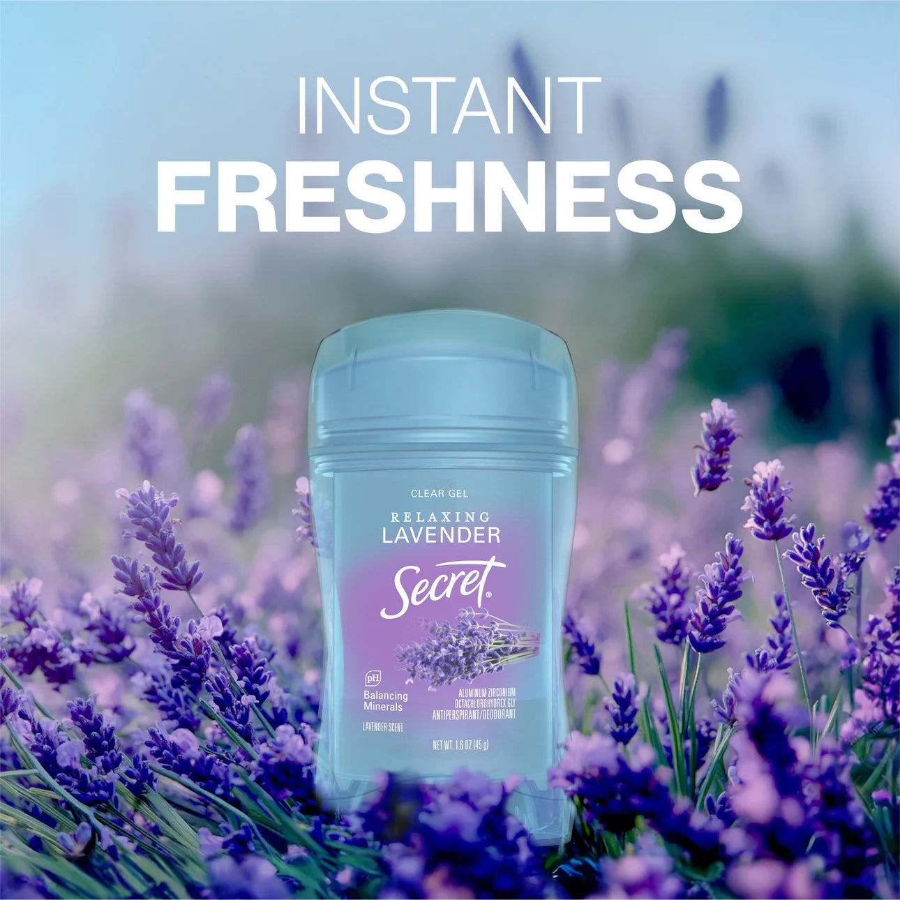Secret Fresh Clear Gel Antiperspirant Deodorant for Women, Lavender, 2.6 Oz