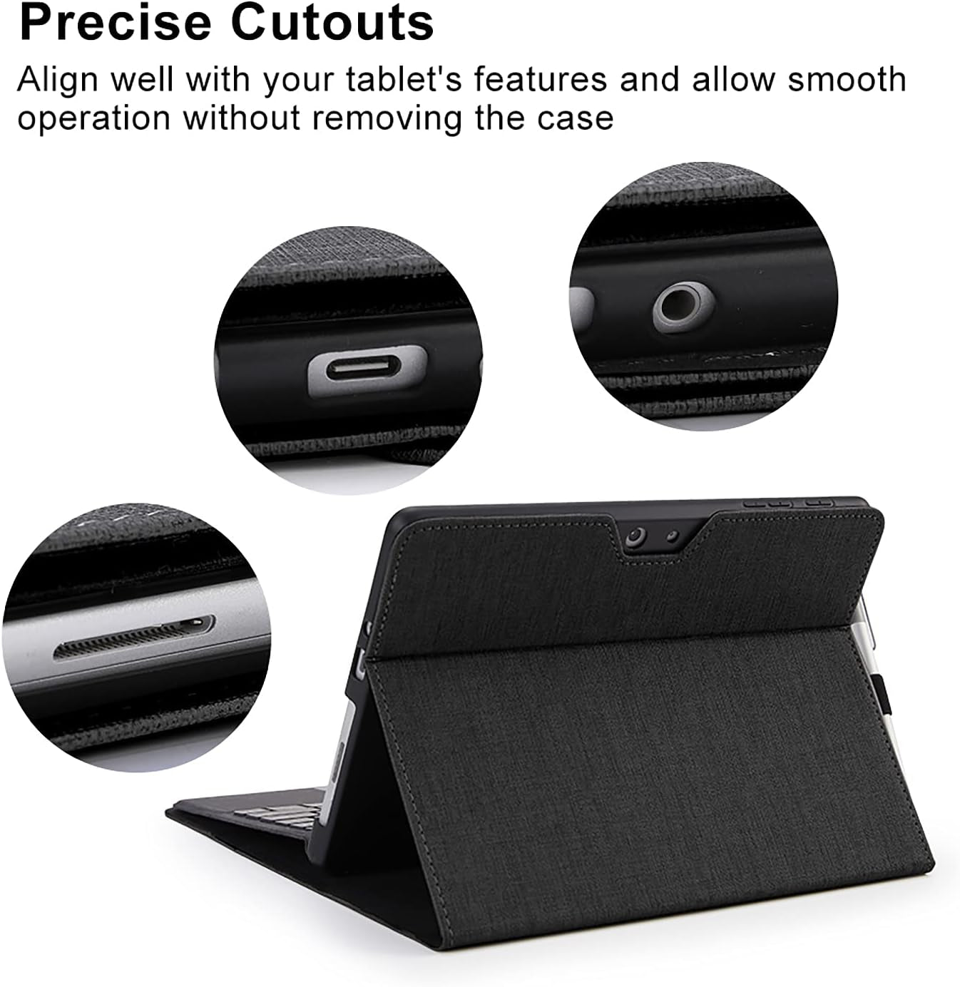 Omnpak Protective Case for Surface Go 4 2023/Go 3 2021/Go 2 2020/Go 2018 with Stylus Holder, Multiple Angle Slim Lightweight Cover, Compatible with Type Cover Keyboard（Keyboard Not Included）