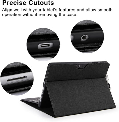 Omnpak Protective Case for Surface Go 4 2023/Go 3 2021/Go 2 2020/Go 2018 with Stylus Holder, Multiple Angle Slim Lightweight Cover, Compatible with Type Cover Keyboard（Keyboard Not Included）