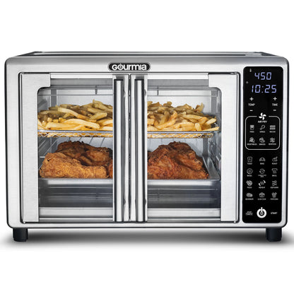 6-Slice Digital French Door Toaster Oven Air Fryer with 19 One-Touch Presets, 24L Capacity, Stainless Steel Finish