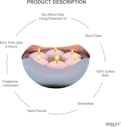 Hosley Set of 12 White Unscented Mini Floating Candles - 1.6" Discs with Smokeless Cotton Wicks for Elegant Centerpieces, Perfect for Weddings and Home Décor